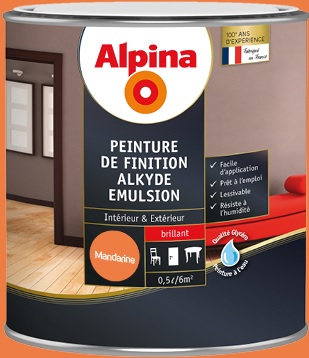 Peinture finition brillant 0,5L Mandarine